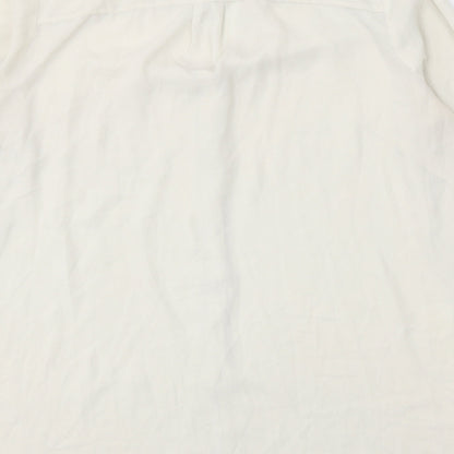 Womens UK Size L Rose & Olive White Basic Button-Up