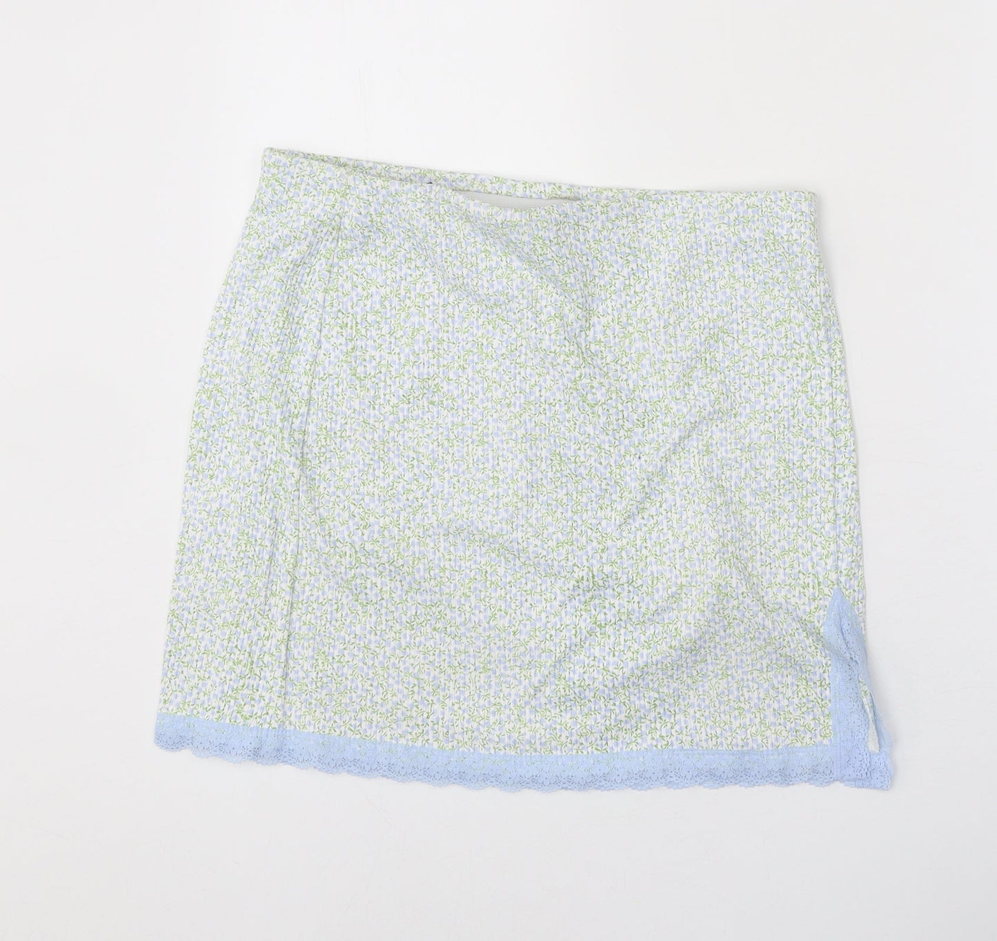 Divided Womens Multicoloured Geometric Polyester A-Line Skirt Size M - Lace Detail