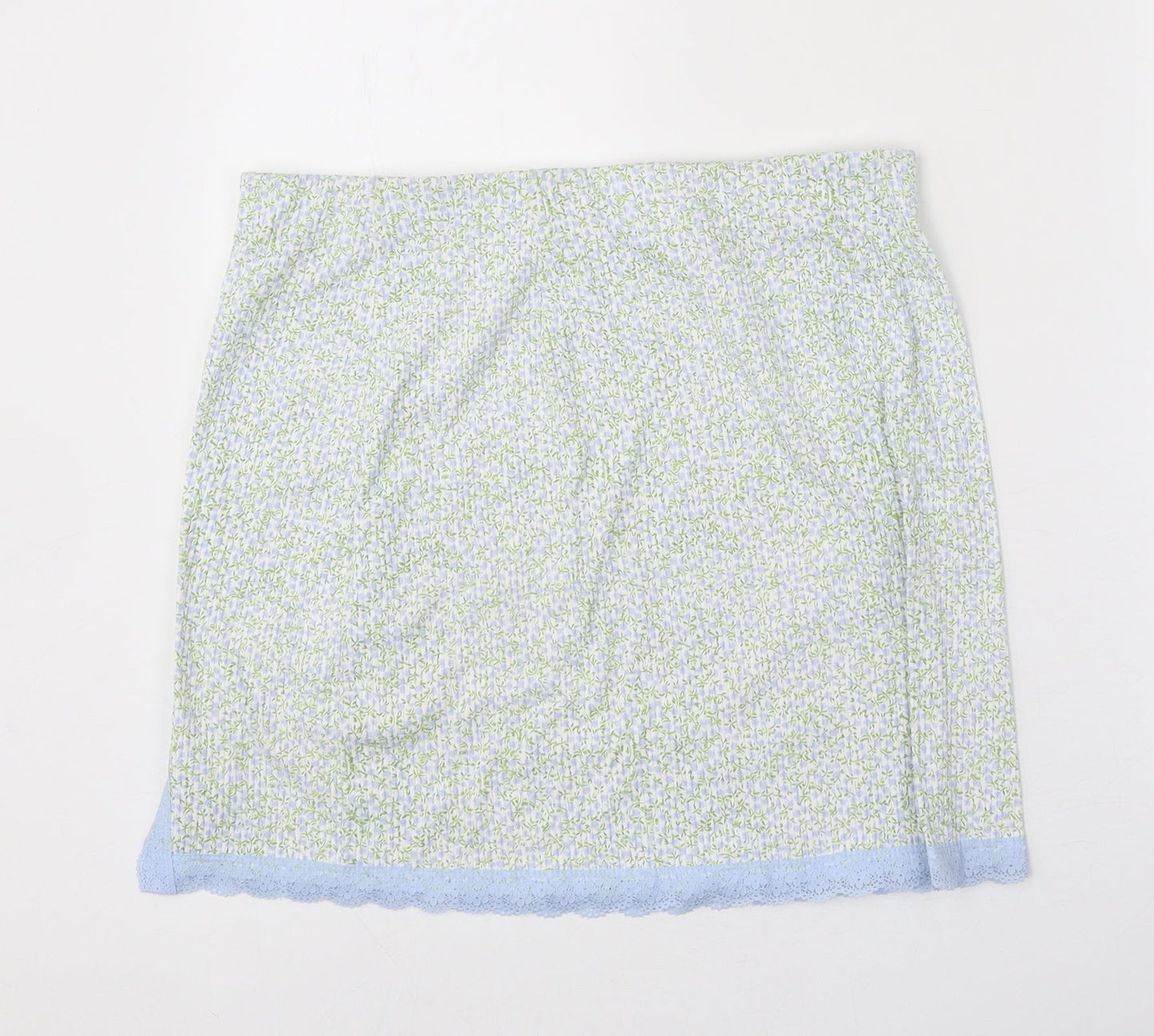 Divided Womens Multicoloured Geometric Polyester A-Line Skirt Size M - Lace Detail