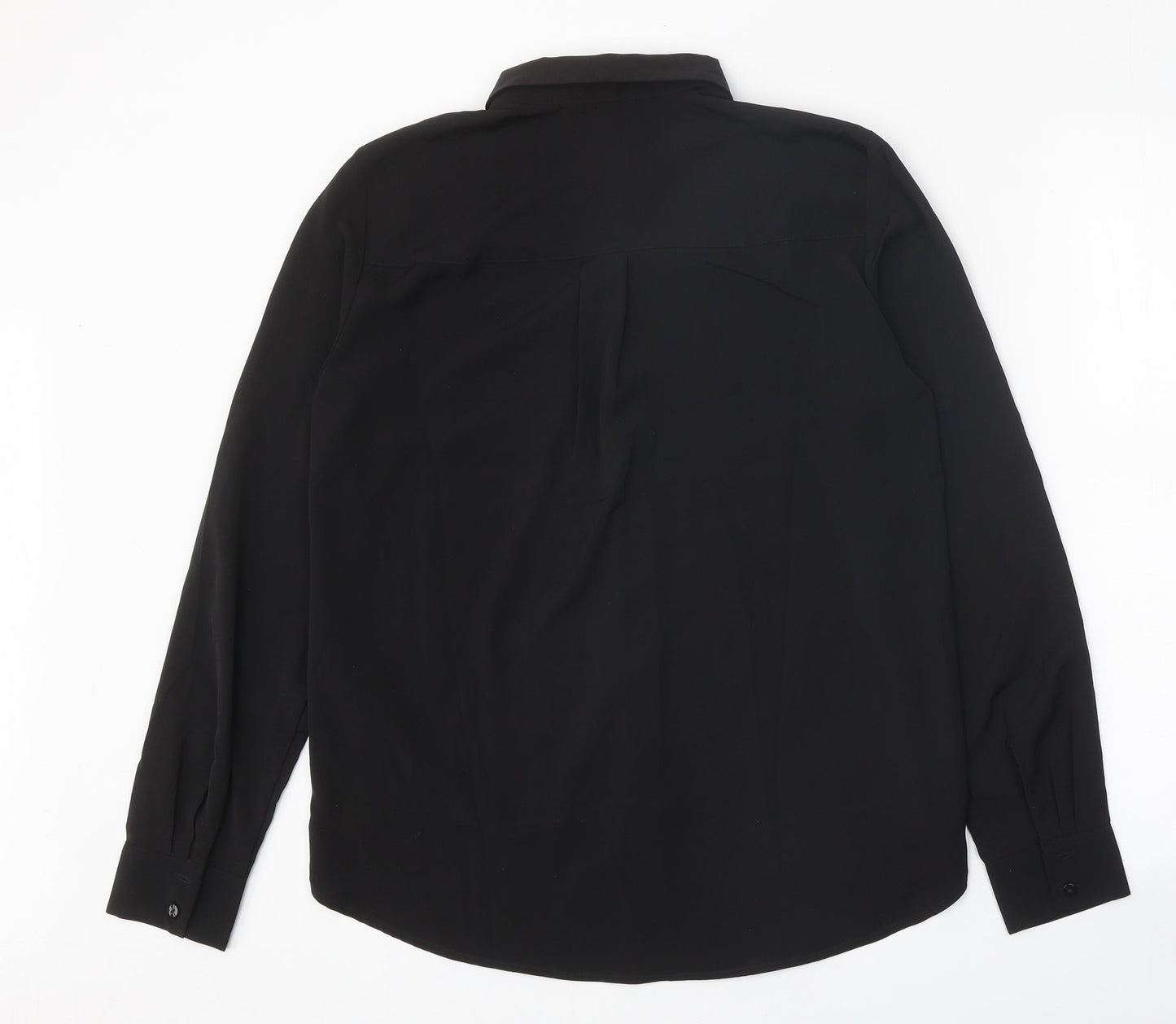 Womens UK Size 8 H&M Black Basic Button-Up