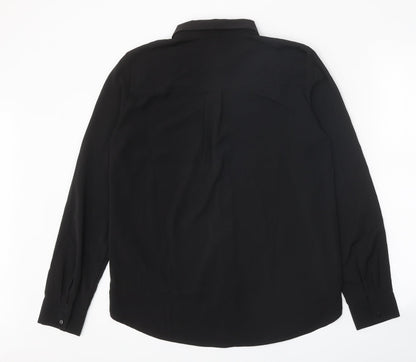 Womens UK Size 8 H&M Black Basic Button-Up