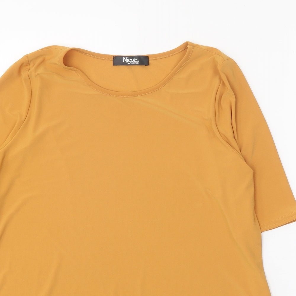 Womens UK Size S Nicole Orange Basic T-Shirt