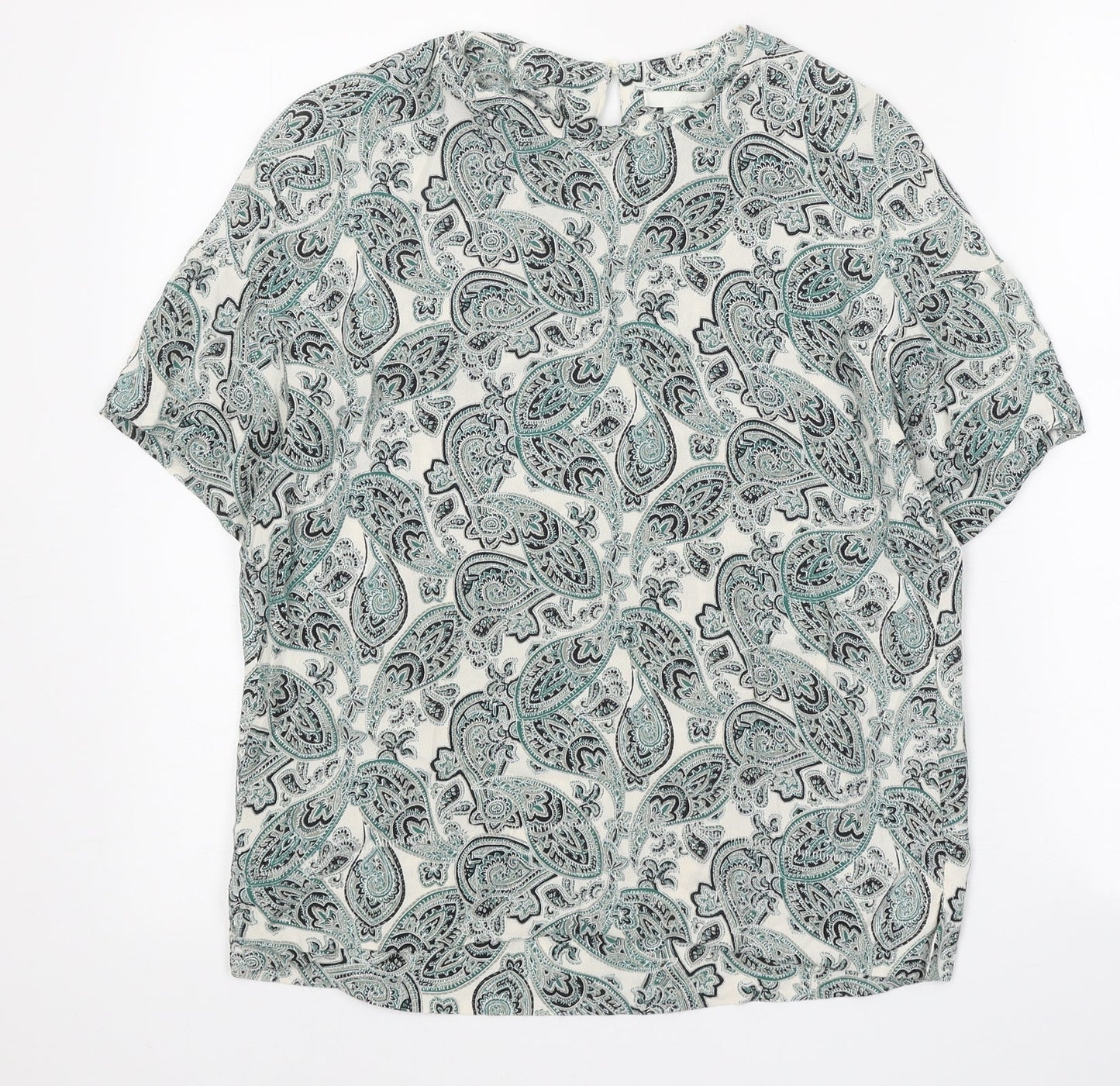 Womens UK Size 4 H&M Green Basic Blouse