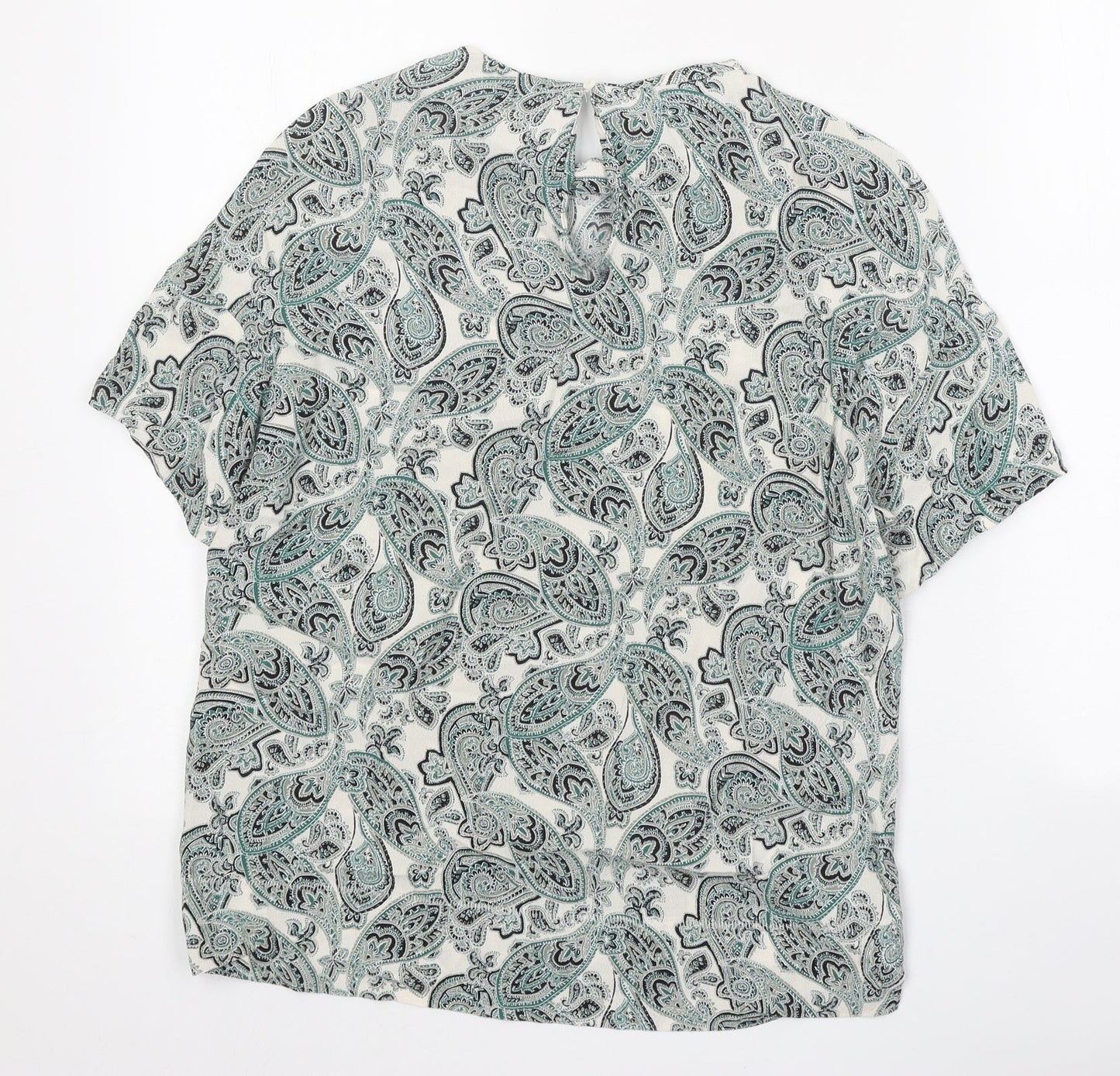 Womens UK Size 4 H&M Green Basic Blouse