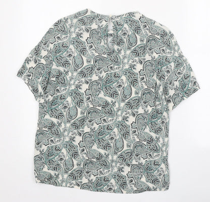 Womens UK Size 4 H&M Green Basic Blouse