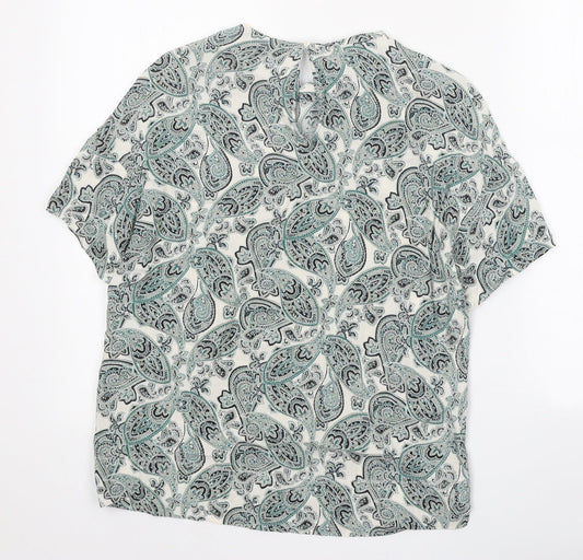 Womens UK Size 4 H&M Green Basic Blouse