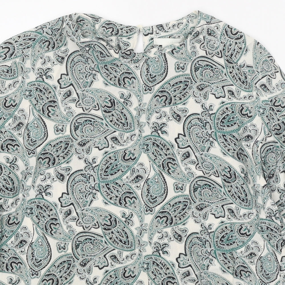 Womens UK Size 4 H&M Green Basic Blouse