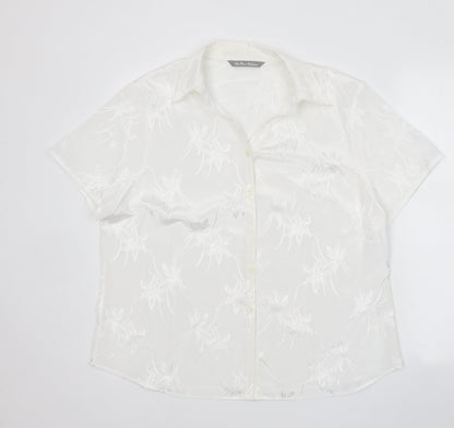 Womens UK Size 18 The Pearl Collection White Basic Button-Up