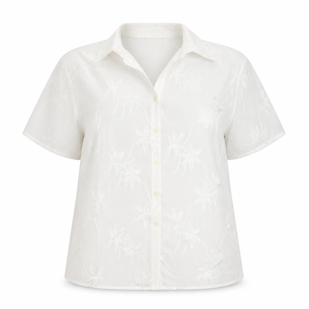Womens UK Size 18 The Pearl Collection White Basic Button-Up