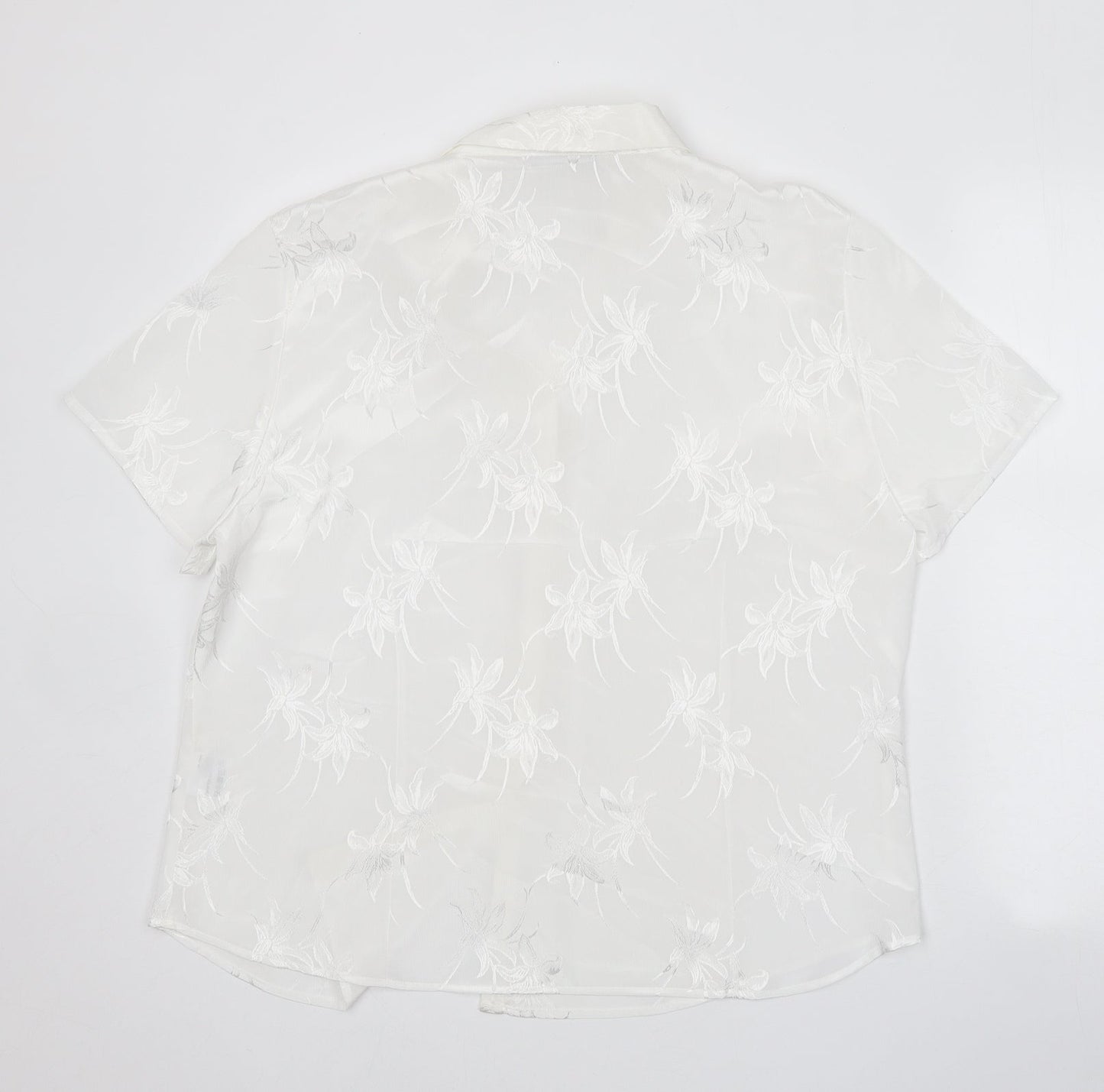 Womens UK Size 18 The Pearl Collection White Basic Button-Up