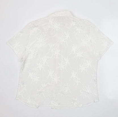 Womens UK Size 18 The Pearl Collection White Basic Button-Up