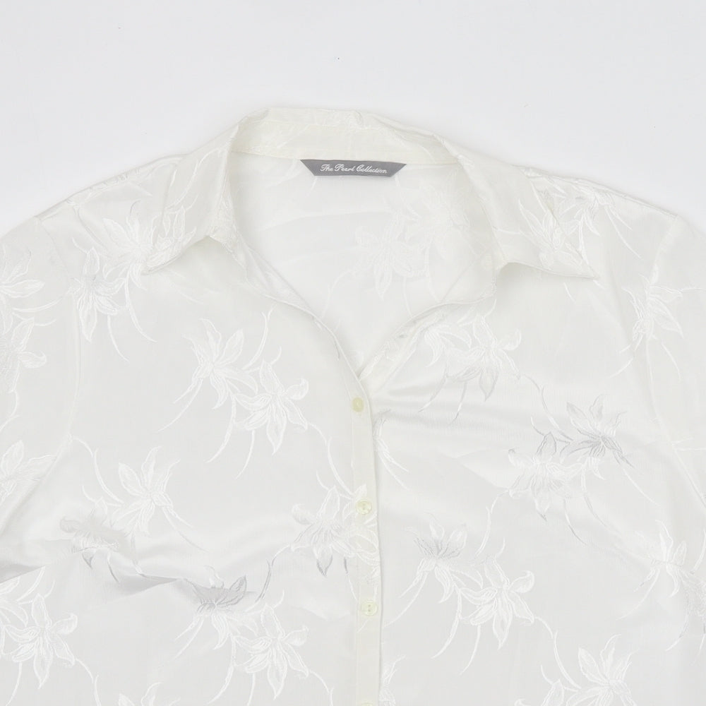 Womens UK Size 18 The Pearl Collection White Basic Button-Up