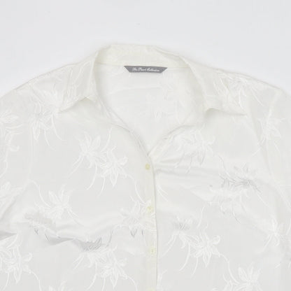 Womens UK Size 18 The Pearl Collection White Basic Button-Up