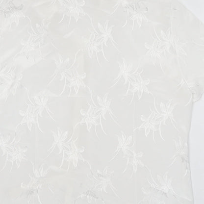 Womens UK Size 18 The Pearl Collection White Basic Button-Up