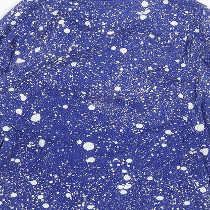 Studio Girls Blue Geometric Cotton Basic T-Shirt Size 3-4 Years Round Neck Pullover