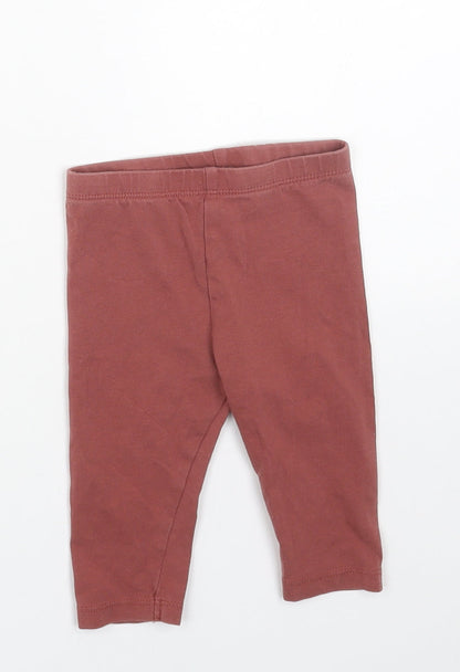 TU Girls Red Cotton Jogger Leggings Size 3-6 Months Pullover