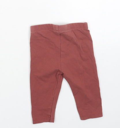 TU Girls Red Cotton Jogger Leggings Size 3-6 Months Pullover