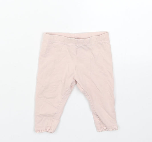NEXT Girls Pink Cotton Jogger Leggings Size 3-6 Months Pullover