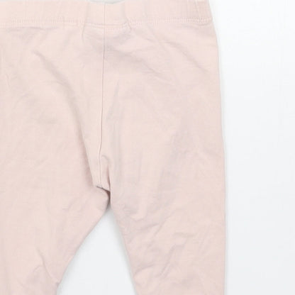 NEXT Girls Pink Cotton Jogger Leggings Size 3-6 Months Pullover