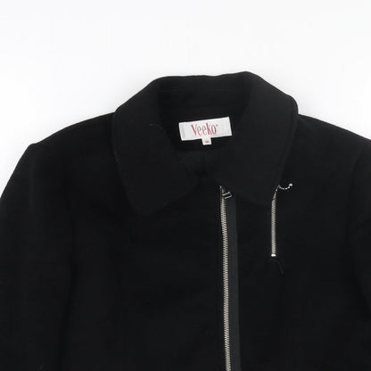 VEEKO Womens Black Pea Coat Coat Size 10 Zip