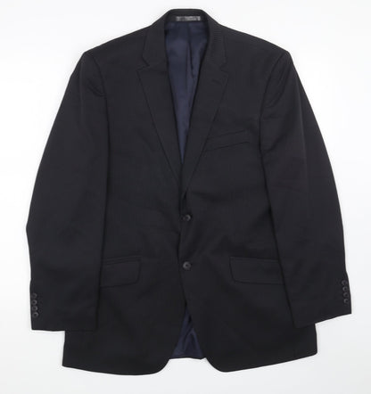 F&F Mens Black Viscose Jacket Blazer Size 40 Regular
