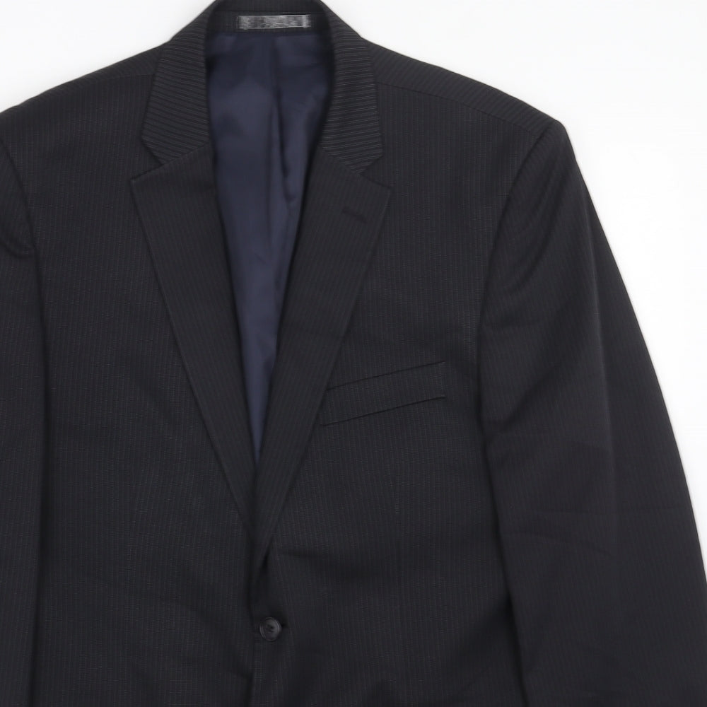 F&F Mens Black Viscose Jacket Blazer Size 40 Regular