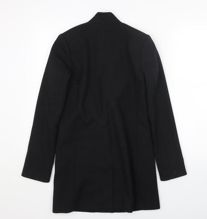 Womens UK Size 4 H&M Black Overcoat