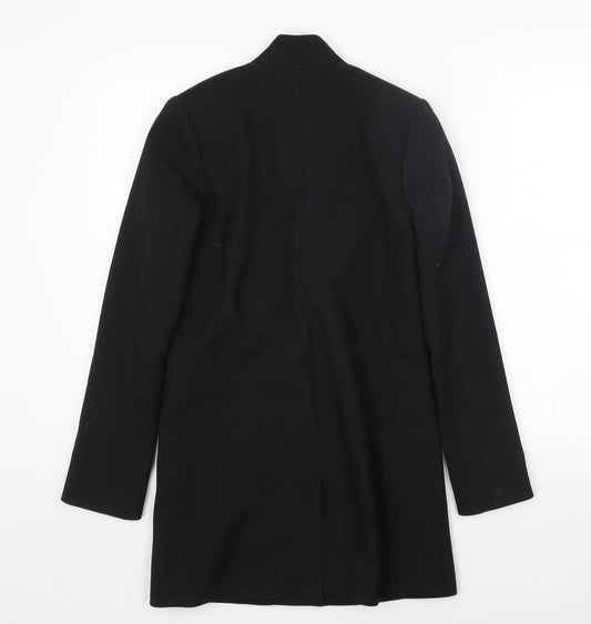 Womens UK Size 4 H&M Black Overcoat