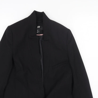 Womens UK Size 4 H&M Black Overcoat