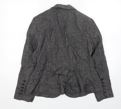 BANDOLERA Womens Grey Jacket Blazer Size 16 Button