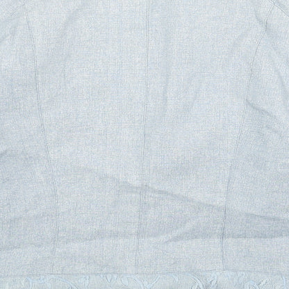 HELENA SORELL Womens Blue Jacket Blazer Size 10 Hook & Eye