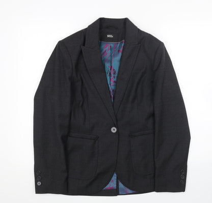 Marks and Spencer Womens Grey Wool Jacket Suit Jacket Size 10