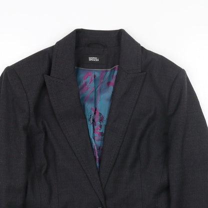 Marks and Spencer Womens Grey Wool Jacket Suit Jacket Size 10