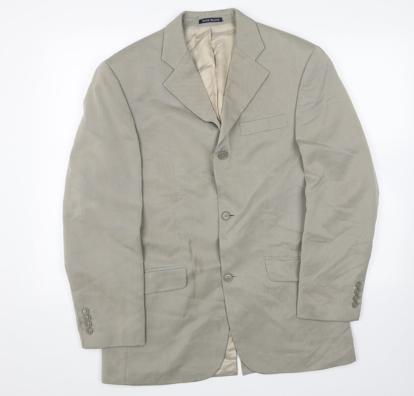 Mens UK Size 38 River Island Regular Beige Suit Jacket