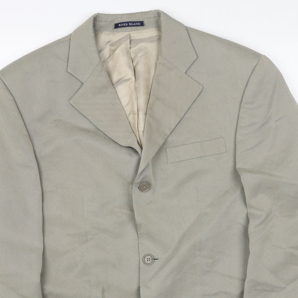 Mens UK Size 38 River Island Regular Beige Suit Jacket