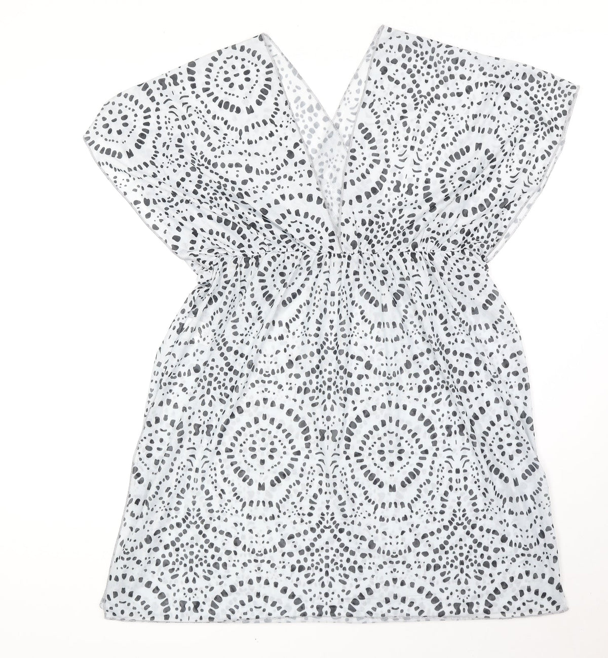 Shien Womens White Geometric Polyester Cover Up Size XL