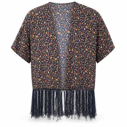 Womens UK Size 14 Papaya Multicoloured Kimono Blouse