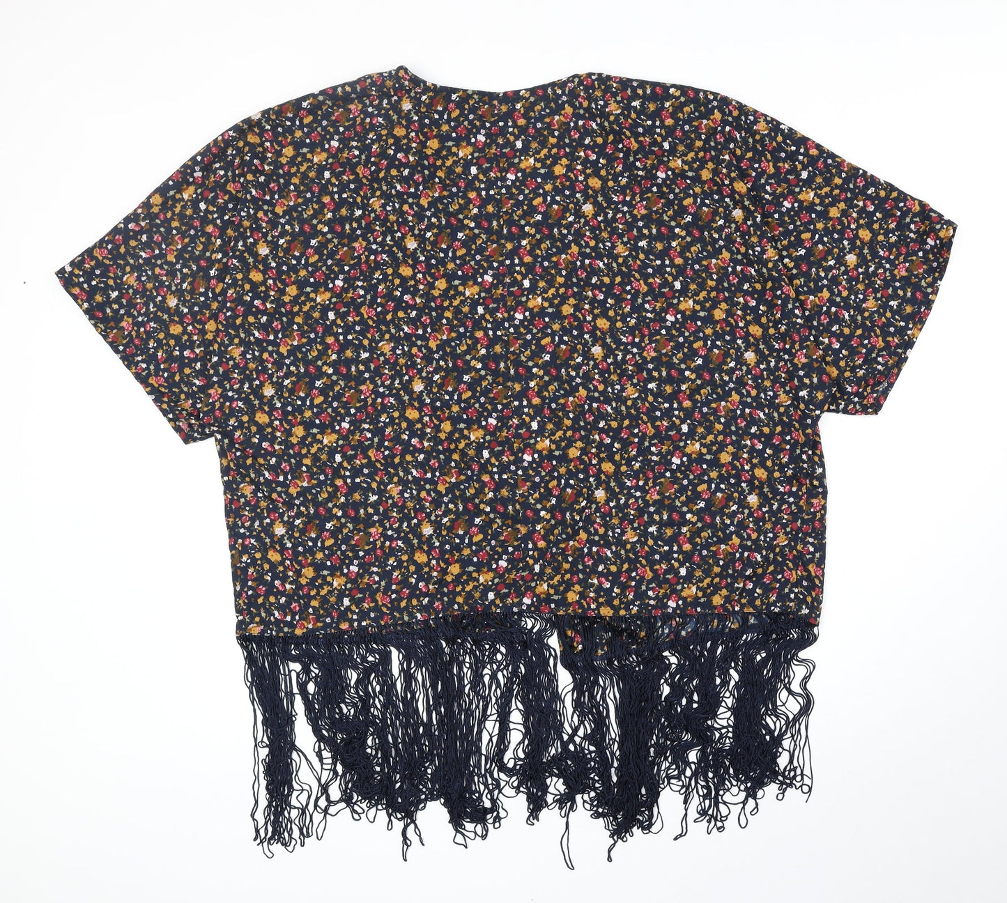 Womens UK Size 14 Papaya Multicoloured Kimono Blouse