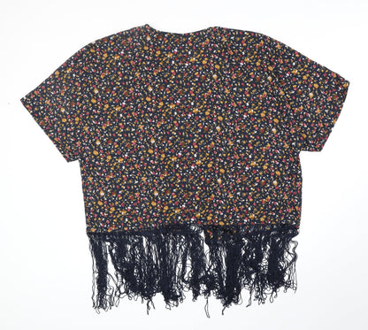 Womens UK Size 14 Papaya Multicoloured Kimono Blouse