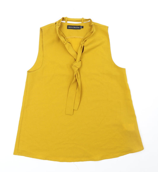 Womens UK Size 8 Misstruth Yellow Basic Blouse