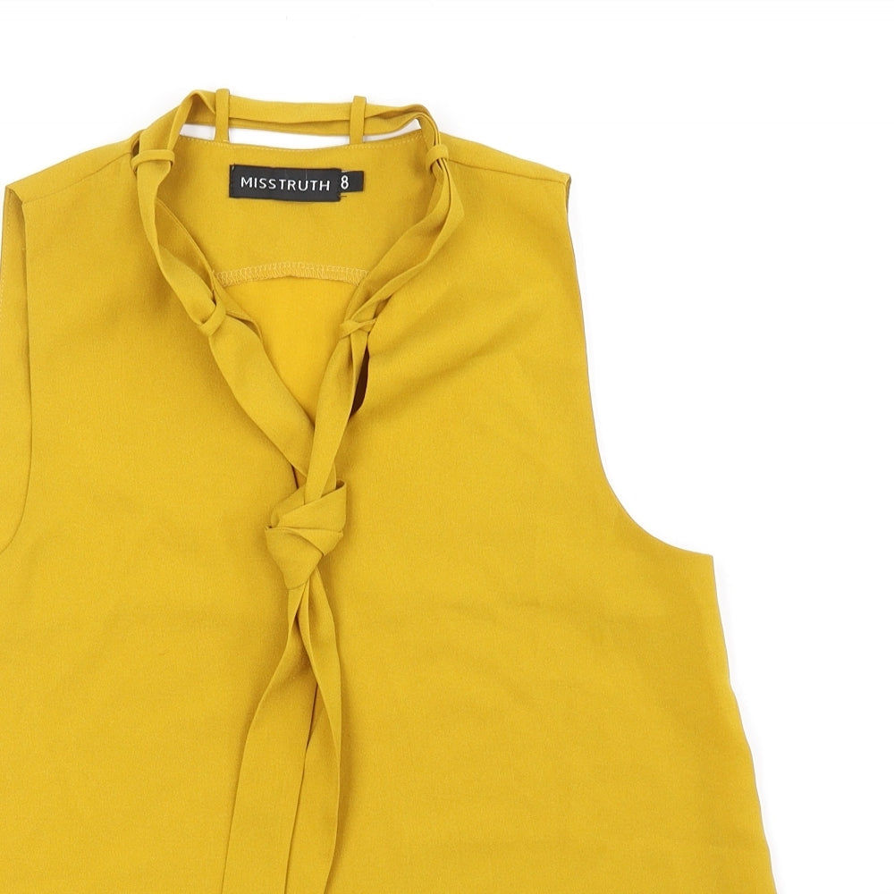 Womens UK Size 8 Misstruth Yellow Basic Blouse