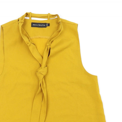 Womens UK Size 8 Misstruth Yellow Basic Blouse