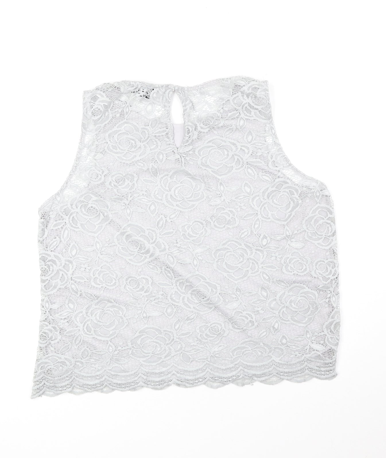 Womens UK Size 8 New Look Grey Basic Tank
