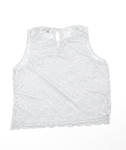 Womens UK Size 8 New Look Grey Basic Tank