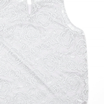 Womens UK Size 8 New Look Grey Basic Tank