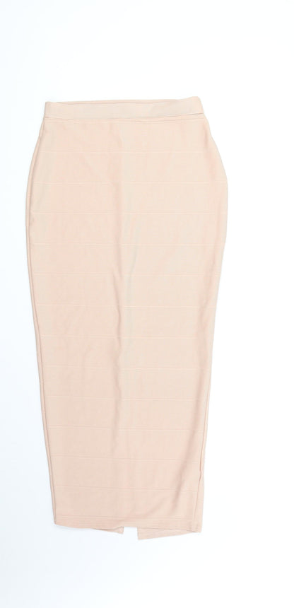 Missguided Womens Orange Polyester Bandage Skirt Size 10