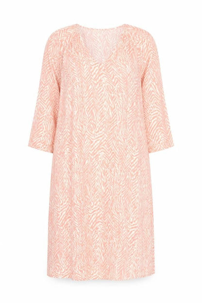 Sant Tropez Womens Pink Geometric Viscose Sheath Size L V-Neck Pullover