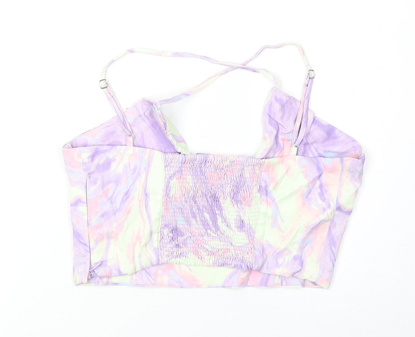 Womens UK Size S Zara Multicoloured Cropped Tank