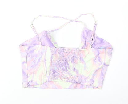 Womens UK Size S Zara Multicoloured Cropped Tank