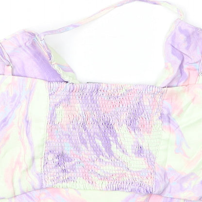Womens UK Size S Zara Multicoloured Cropped Tank
